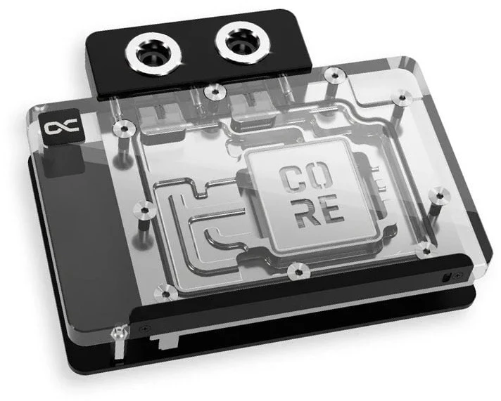 „Alphacool Core GeForce RTX 5070 Vanduo“ blokas, „Reference Design“, galinė plokštė - akrilas, juodas