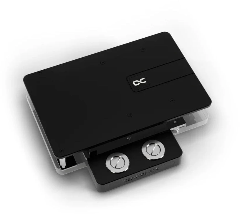 „Alphacool Core GeForce RTX 5070 Vanduo“ blokas, „Reference Design“, galinė plokštė - akrilas, juodas