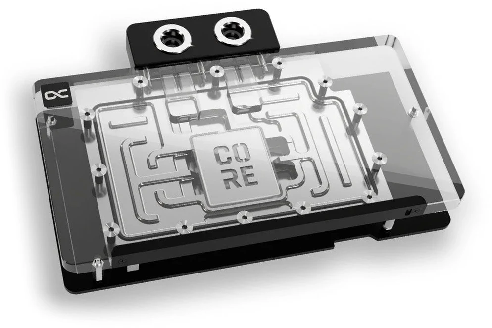 „Alphacool Core GeForce RTX 5080 Aorus Master/Windforce GPU Vanduo Block“, ARGB, su galine plokšte – akrilas