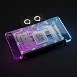 Alphacool Core RTX 5080 vandens blokas su violetiniu apšvietimu