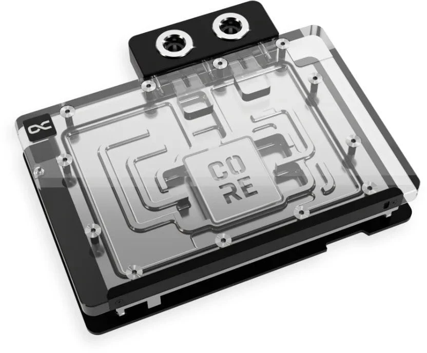 „Alphacool Core GeForce RTX 5080 Gaming Trio GPU Vanduo Block“, ARGB, su galine plokšte · akrilas