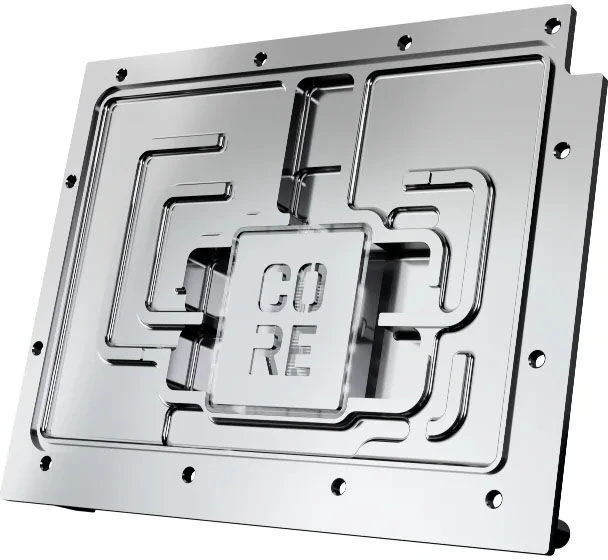 „Alphacool Core GeForce RTX 5080 Gaming Trio GPU Vanduo Block“, ARGB, su galine plokšte · akrilas