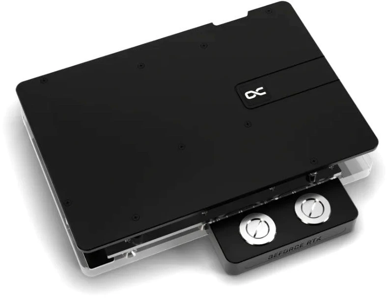 „Alphacool Core GeForce RTX 5080 Gaming Trio GPU Vanduo Block“, ARGB, su galine plokšte · akrilas