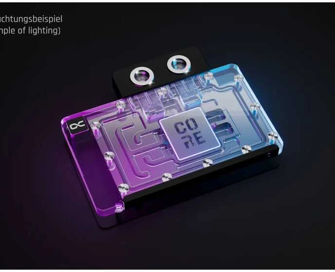 Alphacool branduolių „GeForce RTX 5080 Reference GPU Vanduo“ aušintuvas, ARGB, su galine plokšte · akrilas