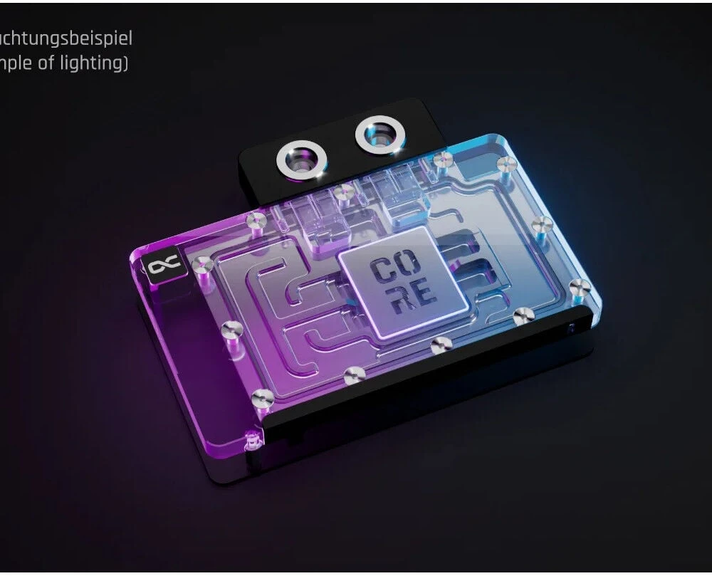 Alphacool branduolių „GeForce RTX 5080 Reference GPU Vanduo“ aušintuvas, ARGB, su galine plokšte · akrilas
