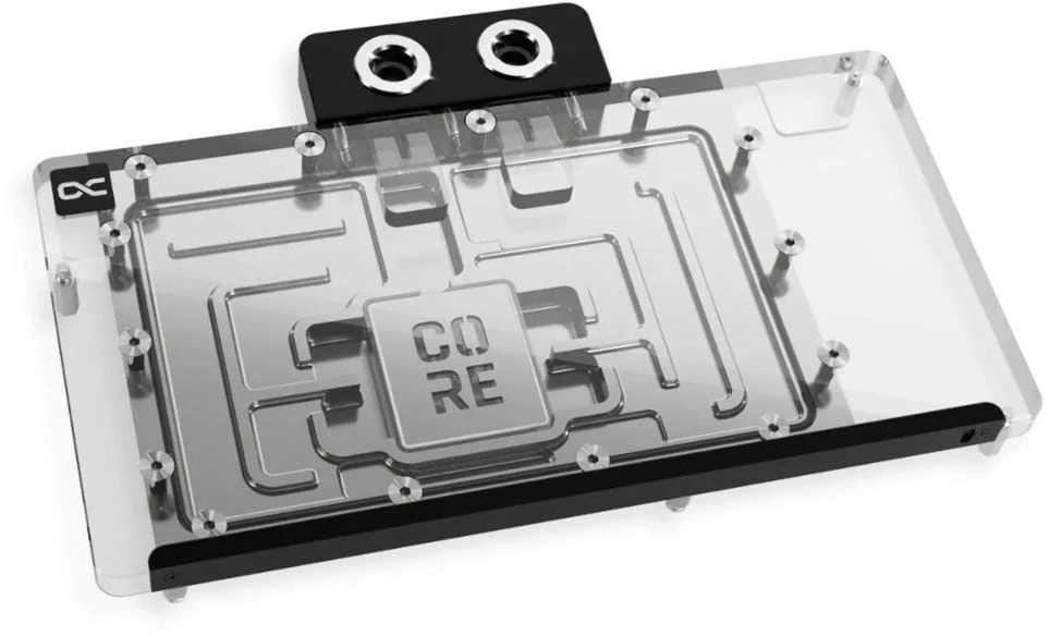„Alphacool Core GeForce RTX 5080 Solid“ + AMP vandens blokas, galinė plokštė – akrilas, juodas