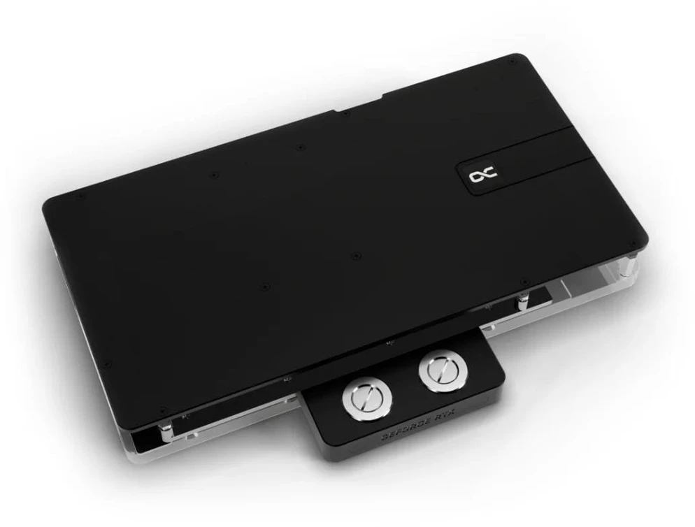 „Alphacool Core GeForce RTX 5080 Solid“ + AMP vandens blokas, galinė plokštė – akrilas, juodas