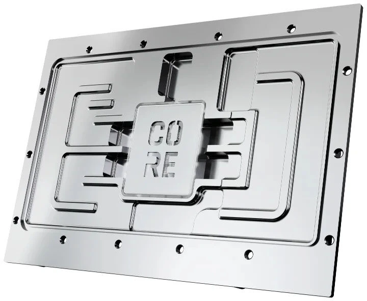 „Alphacool Core GeForce RTX 5080“ ir „5070 Ti TUF GPU Vanduo“ aušinimas, ARGB, su galine plokšte · akrilas