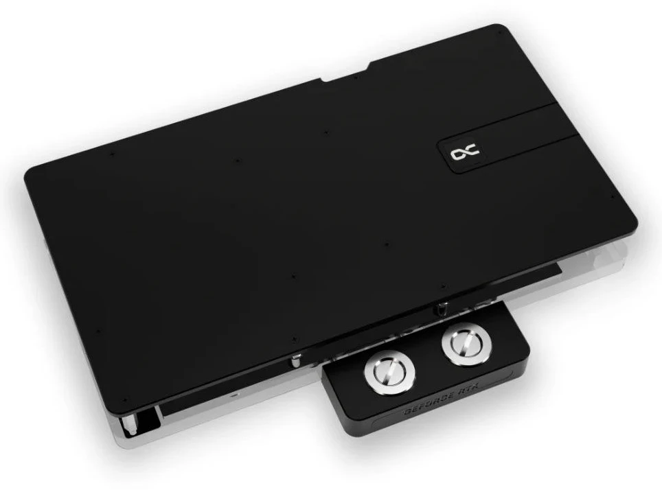 „Alphacool Core GeForce RTX 5080“ ir „5070 Ti TUF GPU Vanduo“ aušinimas, ARGB, su galine plokšte · akrilas