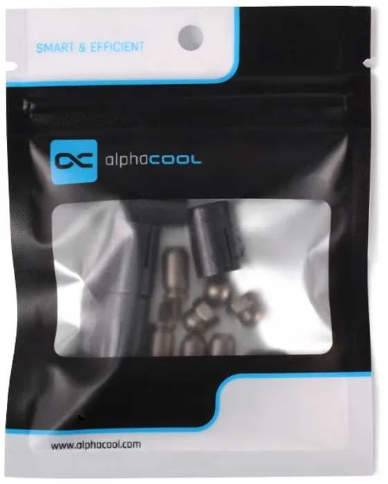 „Alphacool Core“ įstumiamo tvirtinimo antgaliai, 17 mm M3/M4/UNC 6-32, 4 vnt. pakuotėje