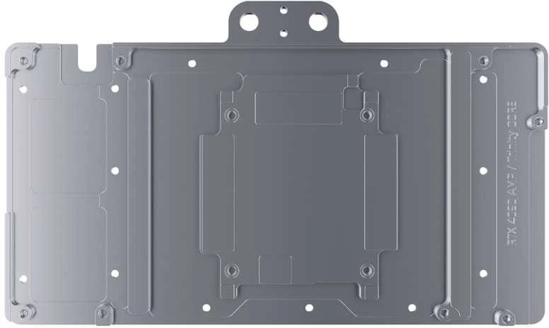„Alphacool Core RTX 4090 AMP“ su galine plokšte – akrilas + nikelis