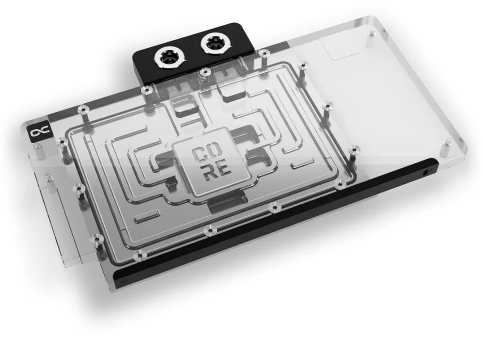 „Alphacool Core RTX 5080 ROG Astral GPU“ vandens aušinimas, ARGB, su galine plokšte ir akrilu