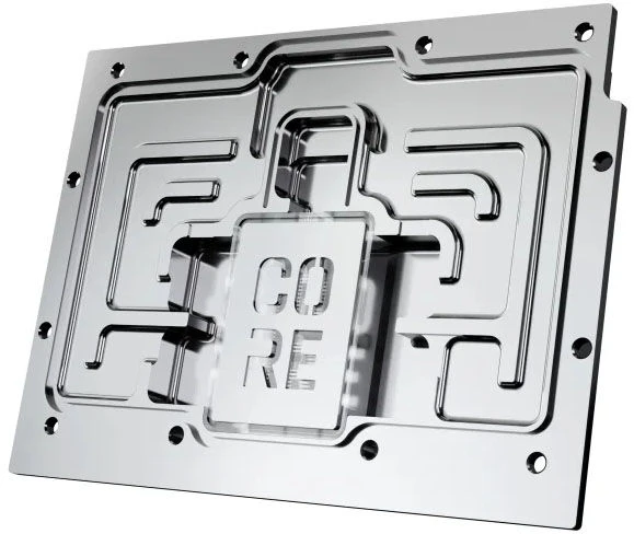 „Alphacool Core RX 9070 Hellhound/Reaper/Pulse/Pure GPU Vanduo Block“, ARGB, su galine plokšte · akrilas