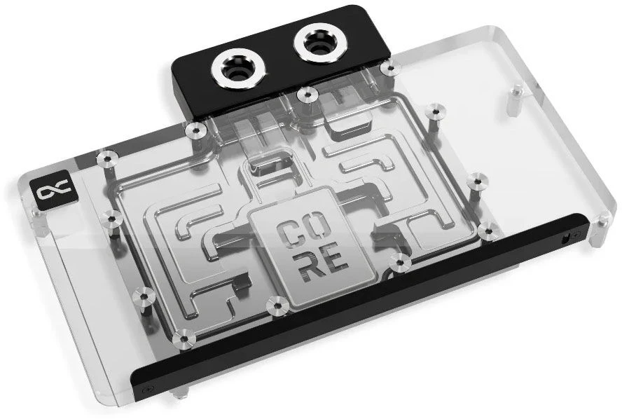 „Alphacool Core RX 9070 Hellhound/Reaper/Pulse/Pure GPU Vanduo Block“, ARGB, su galine plokšte · akrilas