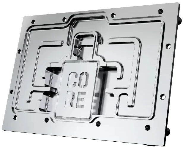 „Alphacool Core RX 9070 Mercury GPU Vanduo Block“, ARGB, su galine plokšte · akrilas