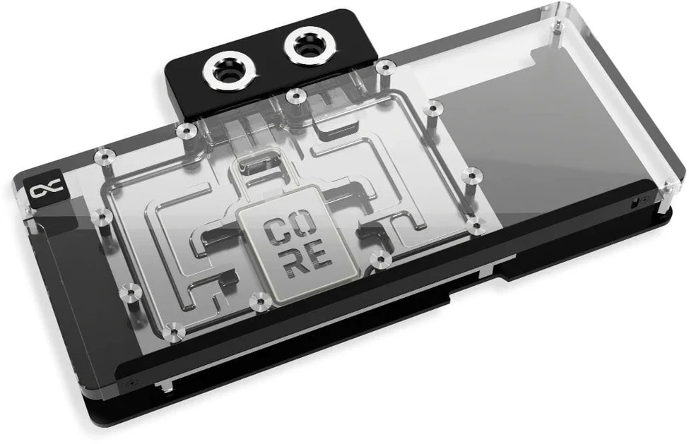 „Alphacool Core RX 9070 Mercury GPU Vanduo Block“, ARGB, su galine plokšte · akrilas