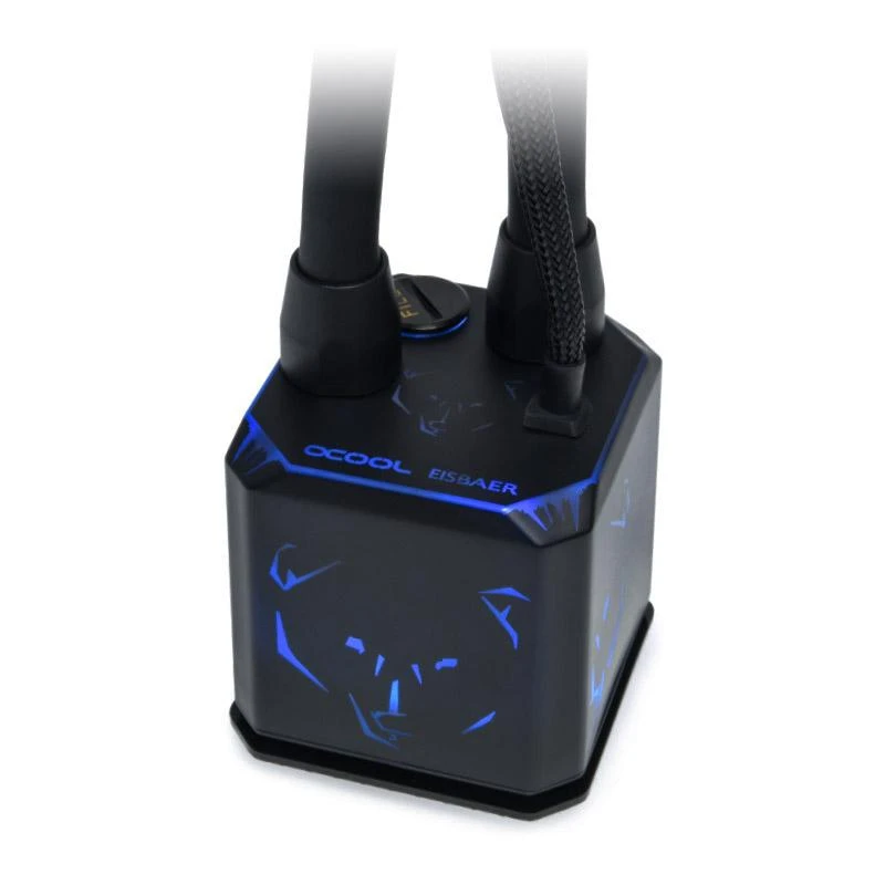 Alphacool Eisbaer vandens aušinimo siurblys su LED lokio logotipu