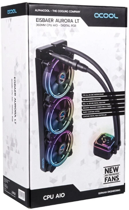 Alphacool Eisbaer LT360 Aurora HPE Digital RGB pilnas Vanduo aušinimas · 360 mm