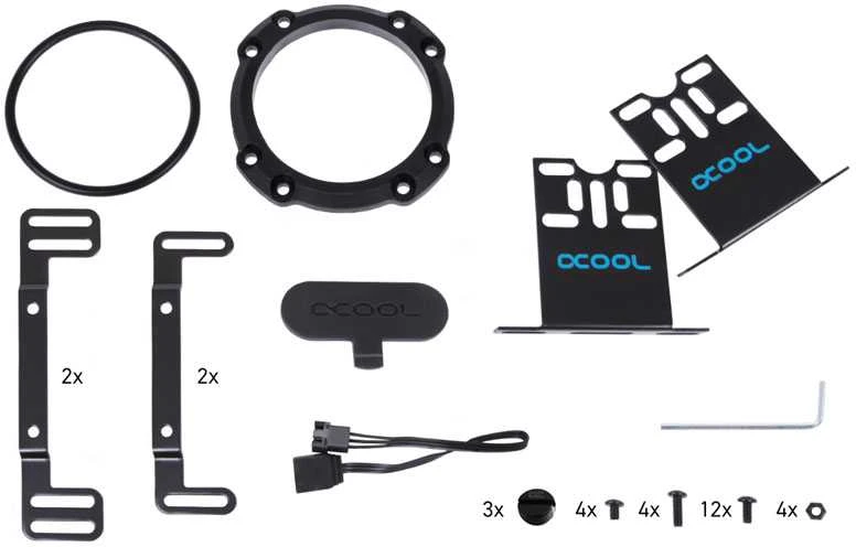 Alphacool „Aurora D5“ 150 mm ledų puodelis, įskaitant Alphacool VPP „Apex D5“ – acetalį/stiklą