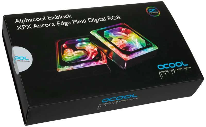 Alphacool Eisblock XPX Aurora Edge CPU – Acrylic Juodas Digital RGB