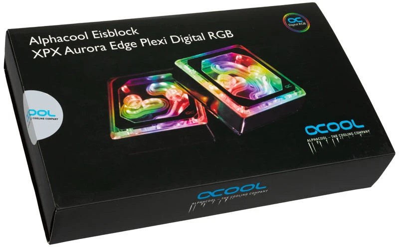 Alphacool Eisblock XPX Aurora Edge CPU – Acrylic Juodas Digital RGB