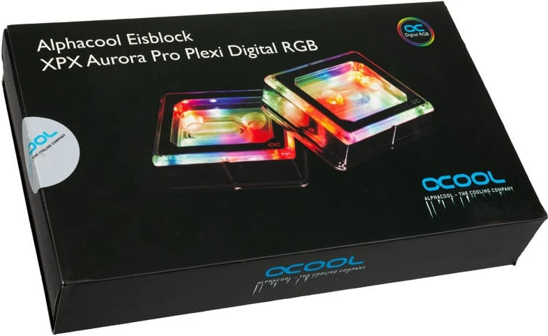 Alphacool Eisblock XPX Aurora Pro CPU – Acrylic Juodas Digital RGB