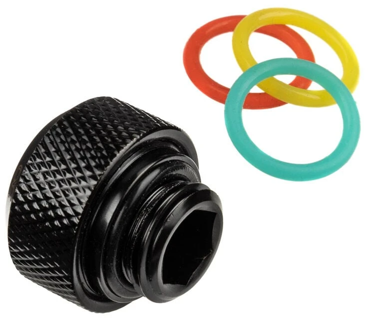 Alphacool Eiszapfen 13 mm kieto vamzdžio suspaudimo jungtis G1/4, 6 paketų – juodas