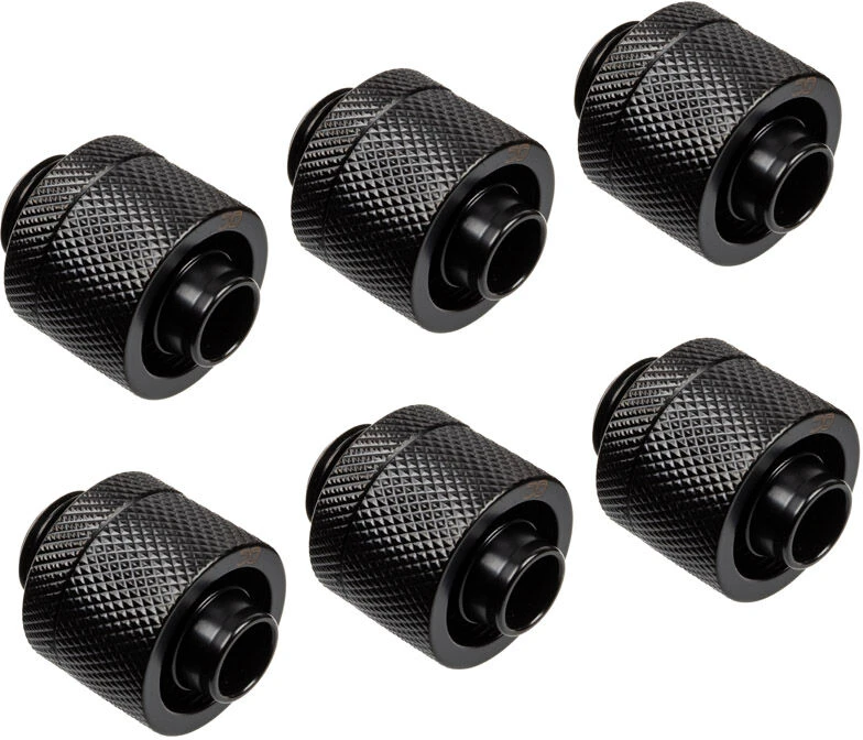 Alphacool Eiszapfen 16/10 mm prisukama jungtis G1/4, 6-Pack ★ juodas