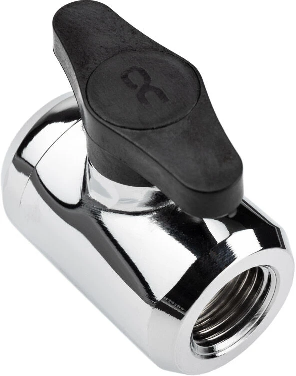 Alphacool Eiszapfen 2 krypčių rutulinis vožtuvas G1/4" chromas