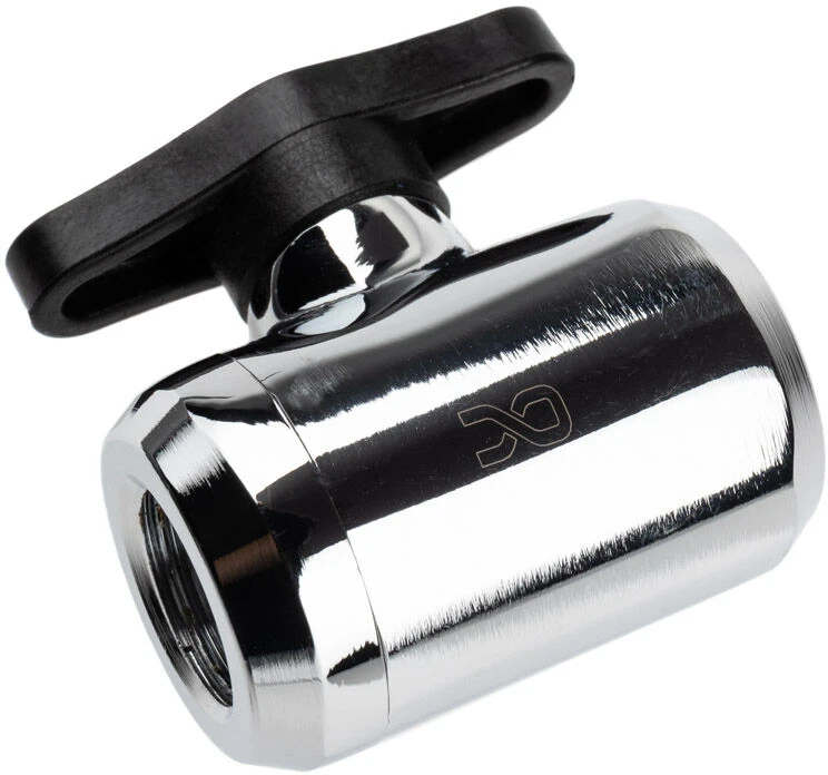 Alphacool Eiszapfen 2 krypčių rutulinis vožtuvas G1/4" chromas