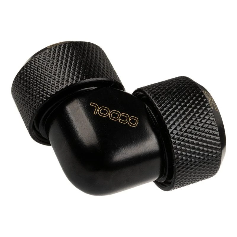 „Alphacool“ vamzdžių adapteris 90 laipsnių 16 mm išoriniam skersmeniui iki 16 mm išorinio skersmens, kieto vamzdžio – juodas