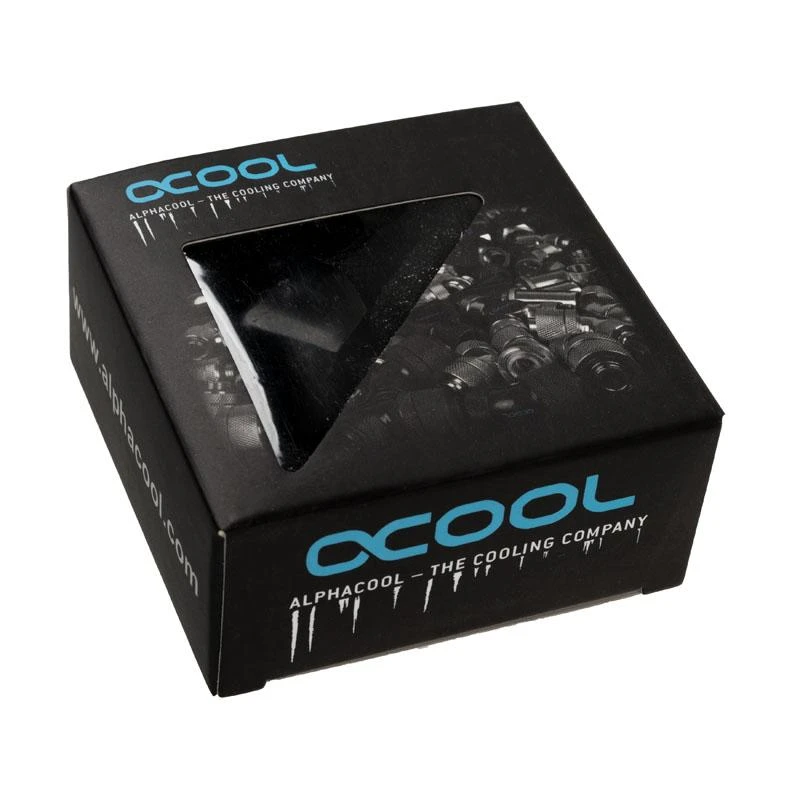 Alphacool Eiszapfen Adapteris 90 laipsnių G1/4 colio kištukas į G1/4 colio kištuką, pasukamas, juodas