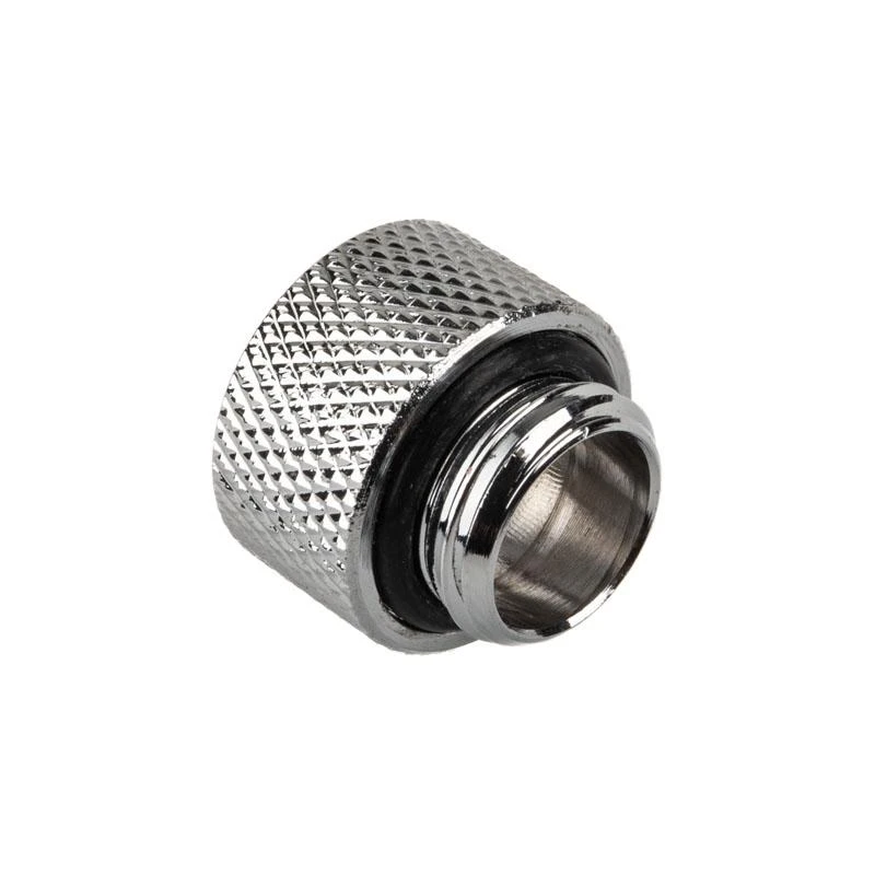 „Alphacool“ jungties adapteris, tiesus G1/4 colio lizdas į G1/4 colio kištuką, chromuotas sidabrinis
