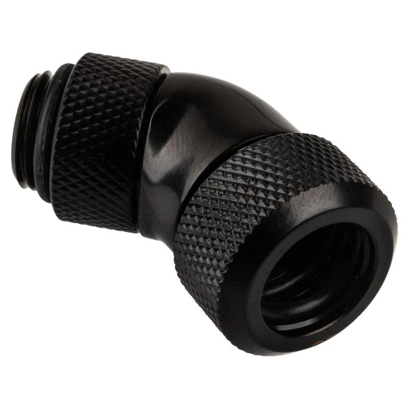 „Alphacool“ jungtis, 45 laipsnių, G1/4 colio vidinis sriegis, 13 mm išorinio skersmens kietas vamzdis – juodas