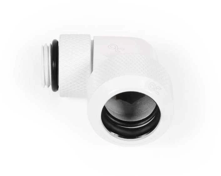 Alphacool 90 laipsnių kampo balta jungtis 13mm vamzdžiui