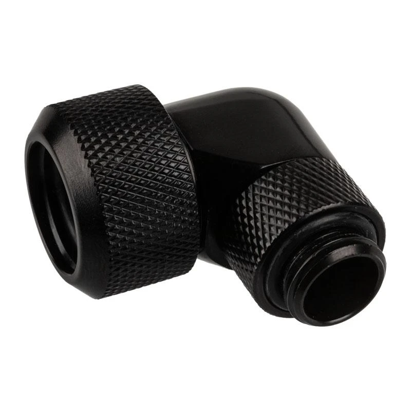 Alphacool Eiszapfen connector 90 degrees G1/4 inch female thread to 16mm outer diameter hard tube – juodas