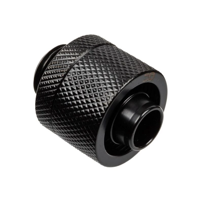 „Alphacool Eiszapfen“ jungtis, tiesi, G1/4 colio, vidinis sriegis, 16/10 mm, juoda