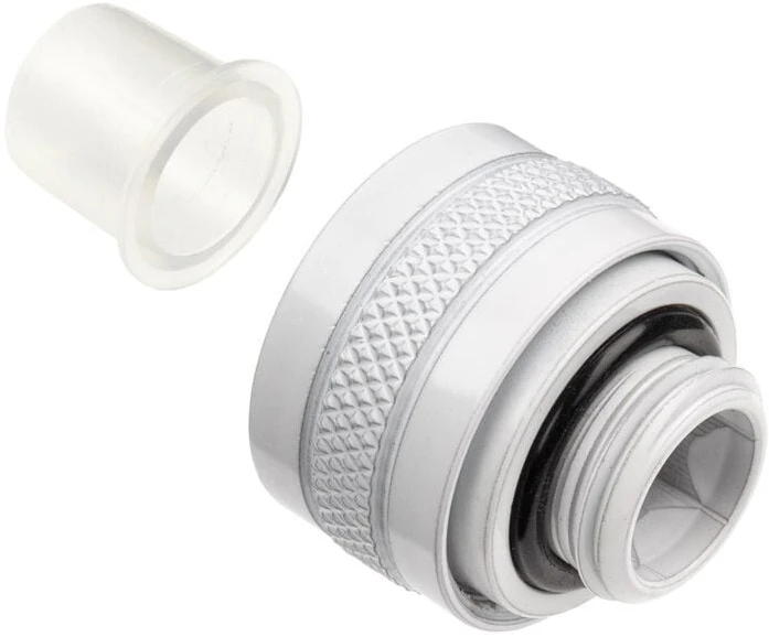 Alphacool „Icicle PRO“ jungtis, 13 mm kietas vamzdelis, G1/4, 6 vnt. pakuotėje, baltas