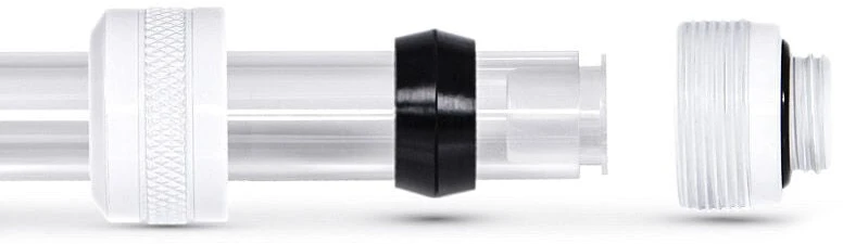 Alphacool „Icicle PRO“ jungtis, 13 mm kietas vamzdelis, G1/4, 6 vnt. pakuotėje, baltas