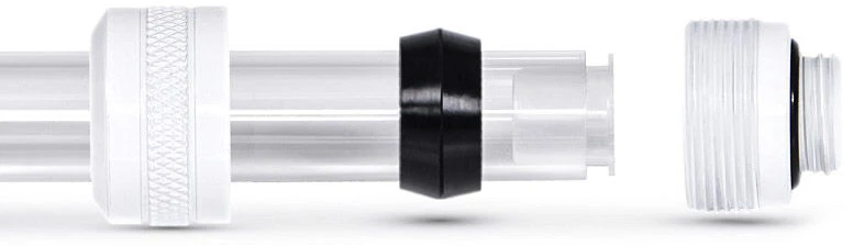 Alphacool „Icicle Pro“ jungtis, 16 mm kietas vamzdelis, G1/4, 6 vnt. pakuotėje – baltas