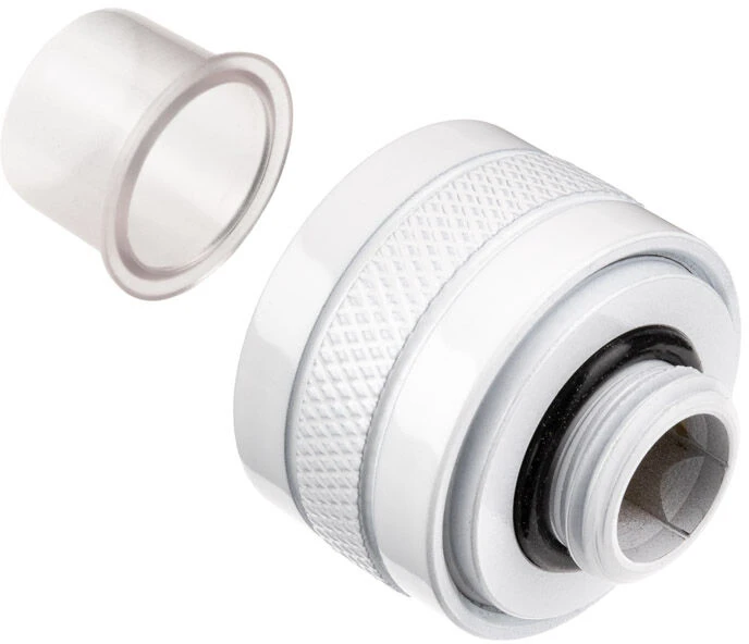 Alphacool „Icicle Pro“ jungtis, 16 mm kietas vamzdelis, G1/4, 6 vnt. pakuotėje – baltas