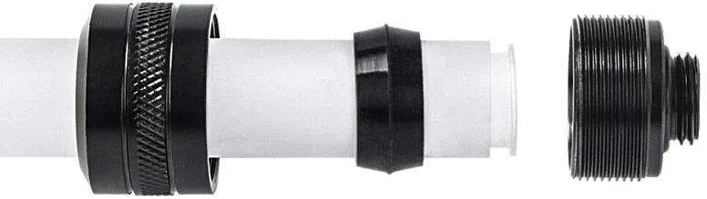 „Alphacool Eiszapfen Pro“ jungtis, 16 mm kietas vamzdelis, G1/4 colio, juodas
