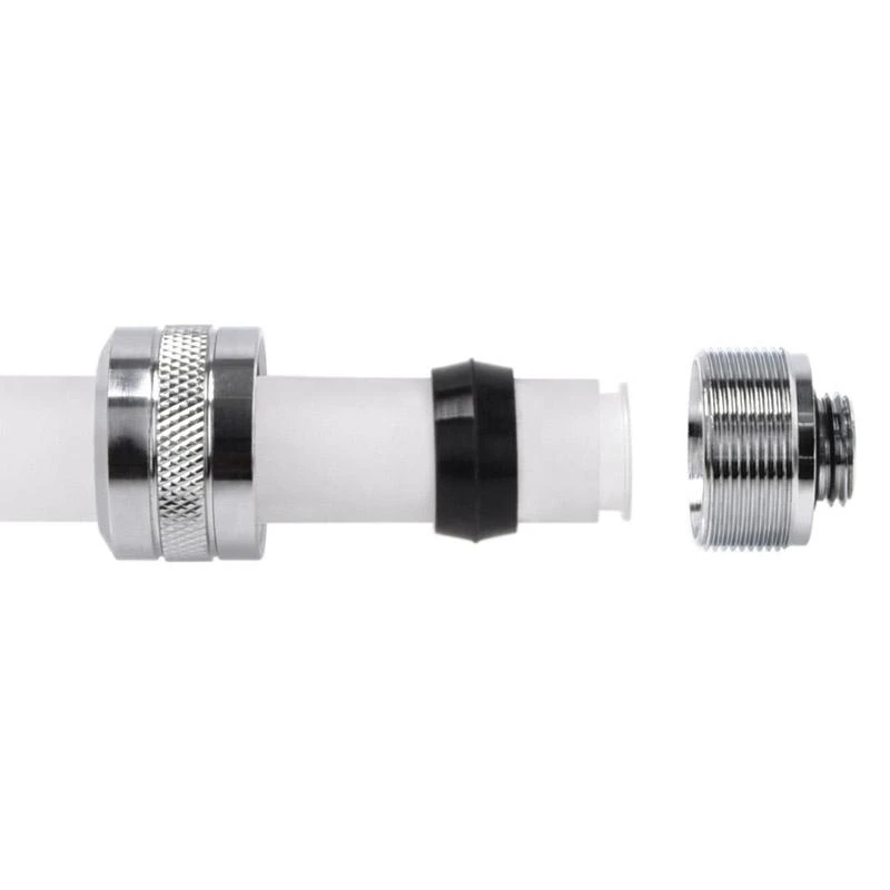 „Alphacool Eiszapfen Pro“ jungtis, 16 mm kietas vamzdelis, G1/4, 6 vnt. pakuotėje, chromuotas