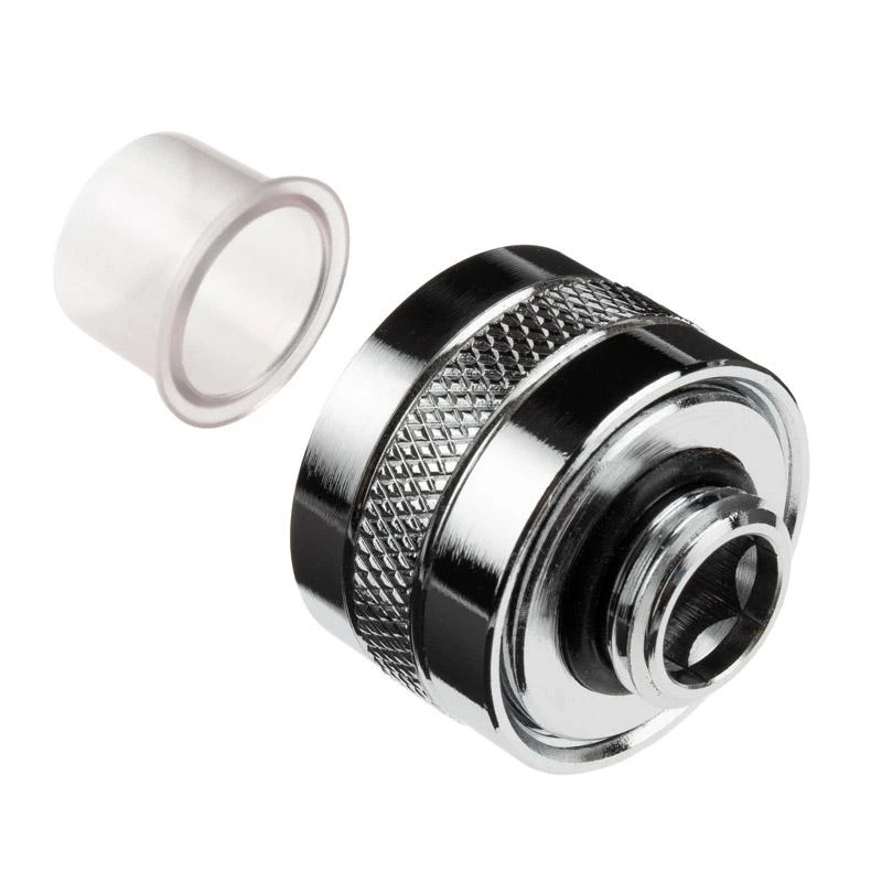 „Alphacool Eiszapfen Pro“ jungtis, 16 mm kietas vamzdelis, G1/4, 6 vnt. pakuotėje, chromuotas
