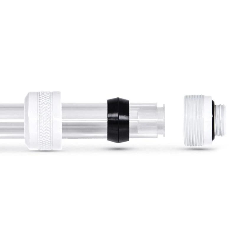 Alphacool „Icicle Pro“ jungtis, 16 mm kietas vamzdelis, G1/4, 6 vnt. pakuotėje – baltas