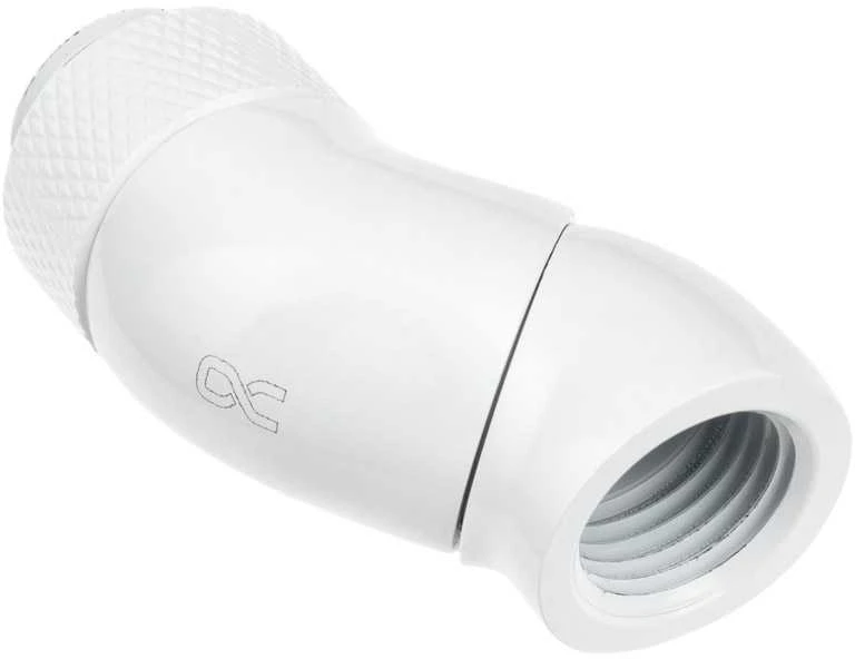 Baltas 45 laipsnių kampinis G1/4 adapteris