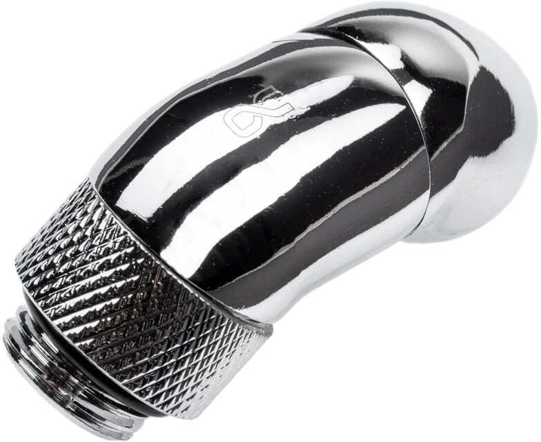 Alphacool Eiszapfen Winkeladapter 45 Grad doppel drehbar G1/4 AG auf G1/4 IG – chrome