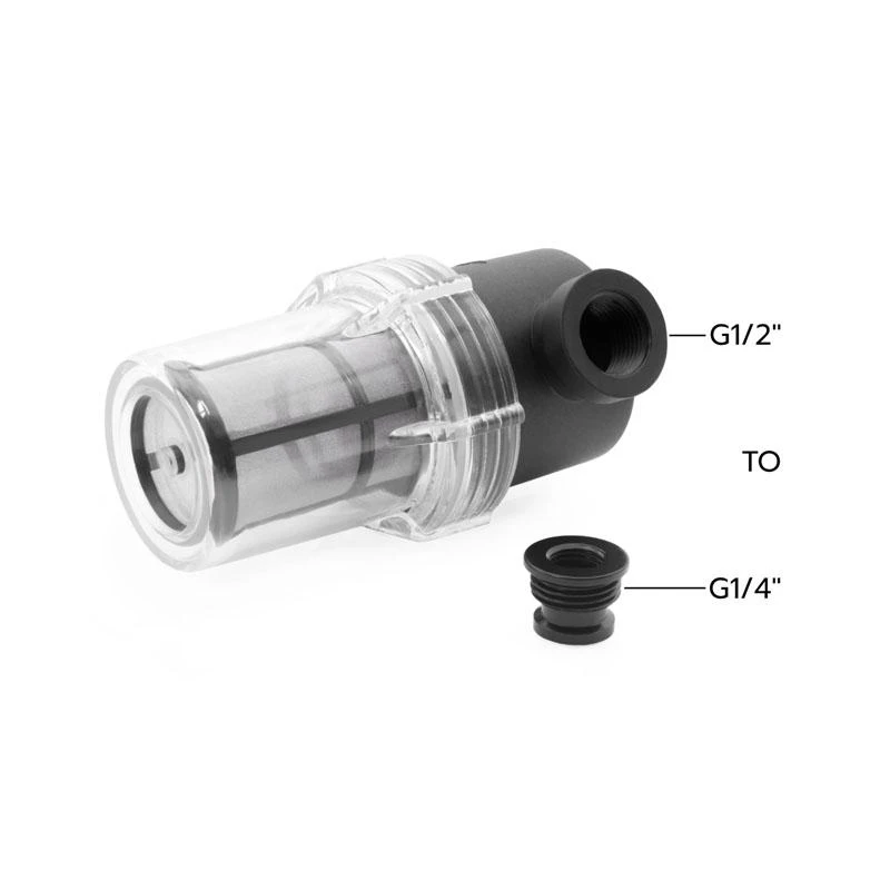 „Alphacool ES Big Inline“ dalelių filtras 2x G1/2" su adapteriu į G1/4"