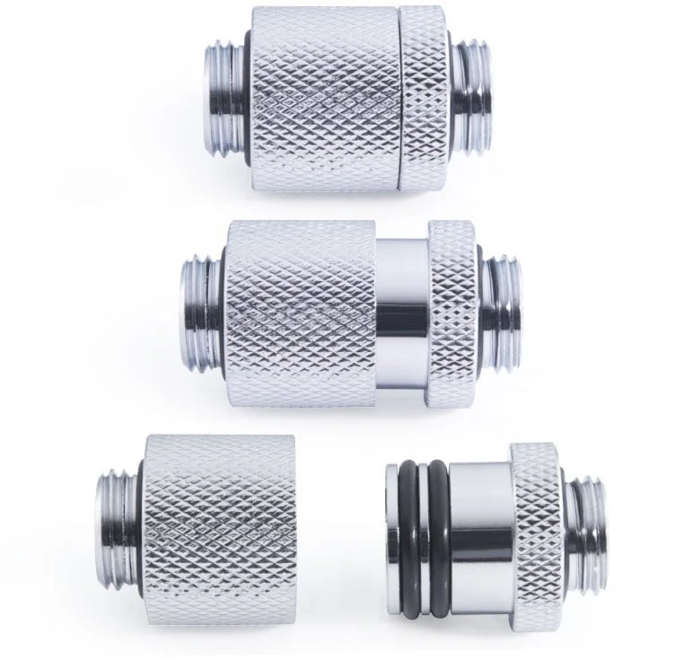 „Alphacool ES D“ kištukas, 20–35 mm, G1/4 išorinis sriegis į G1/4 išorinį sriegi, chromuotas