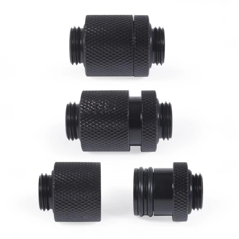 „Alphacool ES D“ kištukas, 20 mm, G1/4 IG į G1/4 IG – gilus juodas